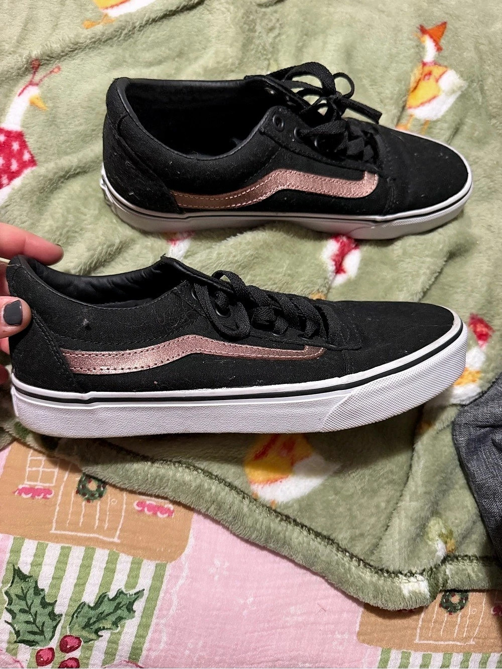 Vans Ward Black Rose Gold Black & Pink Sneakers US 9.0